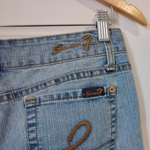 Seven 7 Cropped Ankle Jeans Bootcut Stretch Light Wash Size 28 - Picture 10 of 12